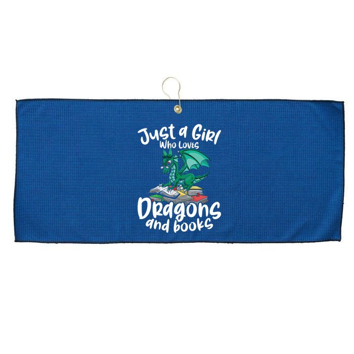 Just A Girl Who Loves Dragons And Books Reading Dragon Large Microfiber Waffle Golf Towel