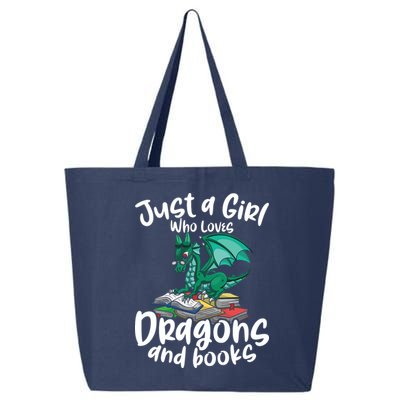 Just A Girl Who Loves Dragons And Books Reading Dragon 25L Jumbo Tote