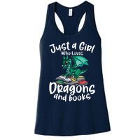 Just A Girl Who Loves Dragons And Books Reading Dragon Women's Racerback Tank