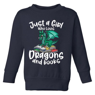 Just A Girl Who Loves Dragons And Books Reading Dragon Toddler Sweatshirt