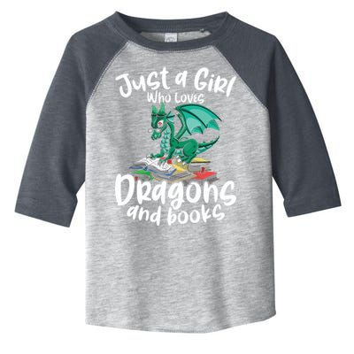 Just A Girl Who Loves Dragons And Books Reading Dragon Toddler Fine Jersey T-Shirt
