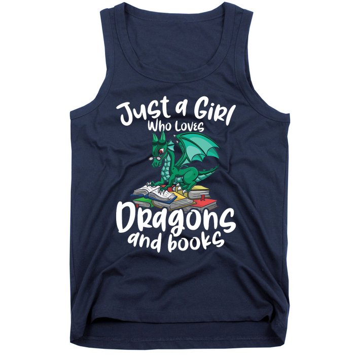 Just A Girl Who Loves Dragons And Books Reading Dragon Tank Top