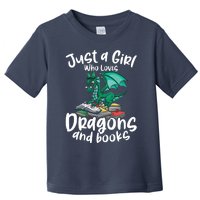 Just A Girl Who Loves Dragons And Books Reading Dragon Toddler T-Shirt