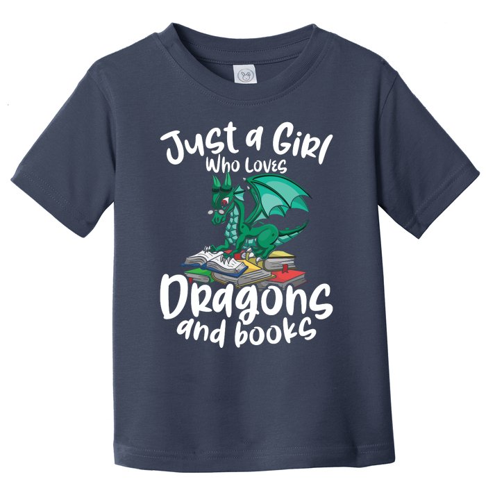 Just A Girl Who Loves Dragons And Books Reading Dragon Toddler T-Shirt