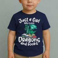 Just A Girl Who Loves Dragons And Books Reading Dragon Toddler T-Shirt