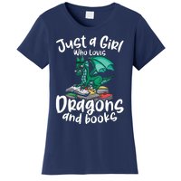 Just A Girl Who Loves Dragons And Books Reading Dragon Women's T-Shirt