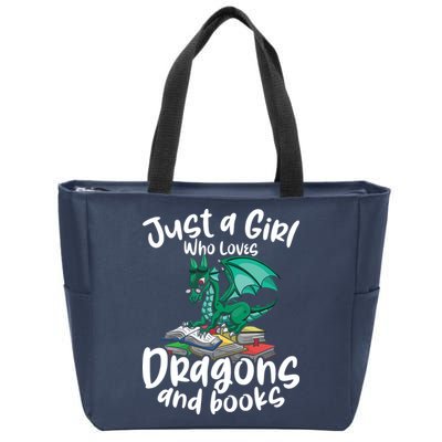 Just A Girl Who Loves Dragons And Books Reading Dragon Zip Tote Bag