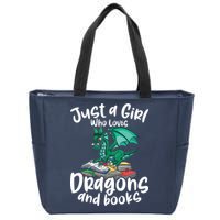 Just A Girl Who Loves Dragons And Books Reading Dragon Zip Tote Bag