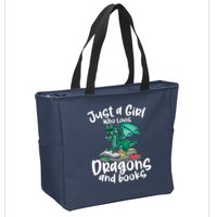 Just A Girl Who Loves Dragons And Books Reading Dragon Zip Tote Bag