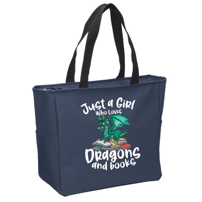 Just A Girl Who Loves Dragons And Books Reading Dragon Zip Tote Bag