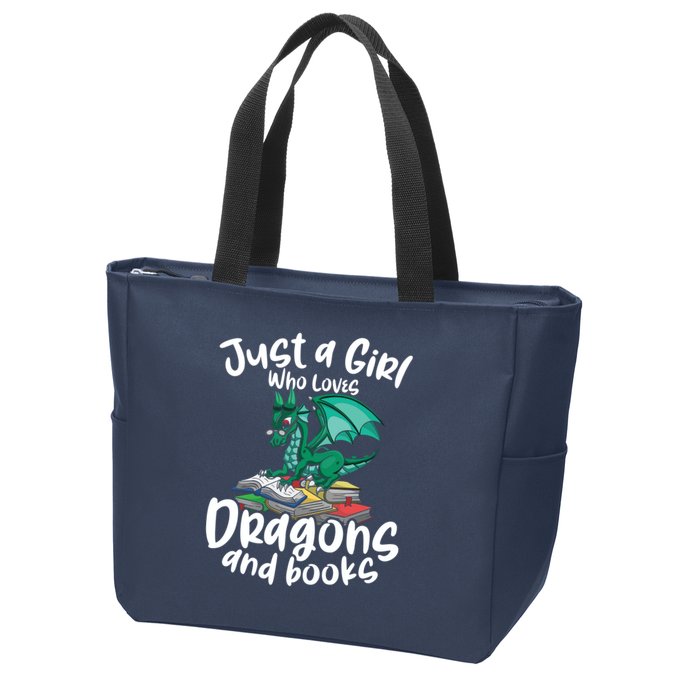 Just A Girl Who Loves Dragons And Books Reading Dragon Zip Tote Bag