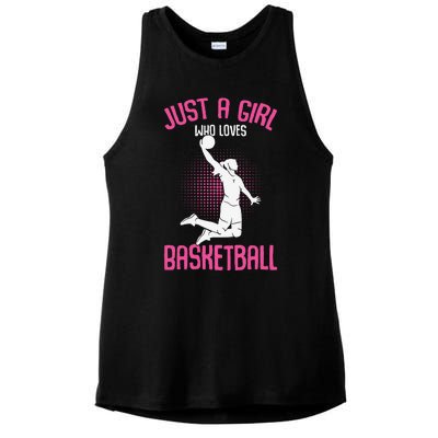 Just A Girl Who Loves Basketball Ladies PosiCharge Tri-Blend Wicking Tank