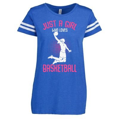 Just A Girl Who Loves Basketball Enza Ladies Jersey Football T-Shirt