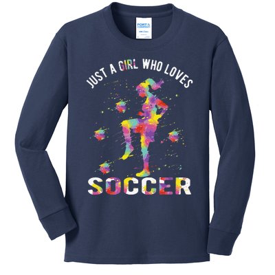 Just A Girl Who Loves Soccer Kids Long Sleeve Shirt