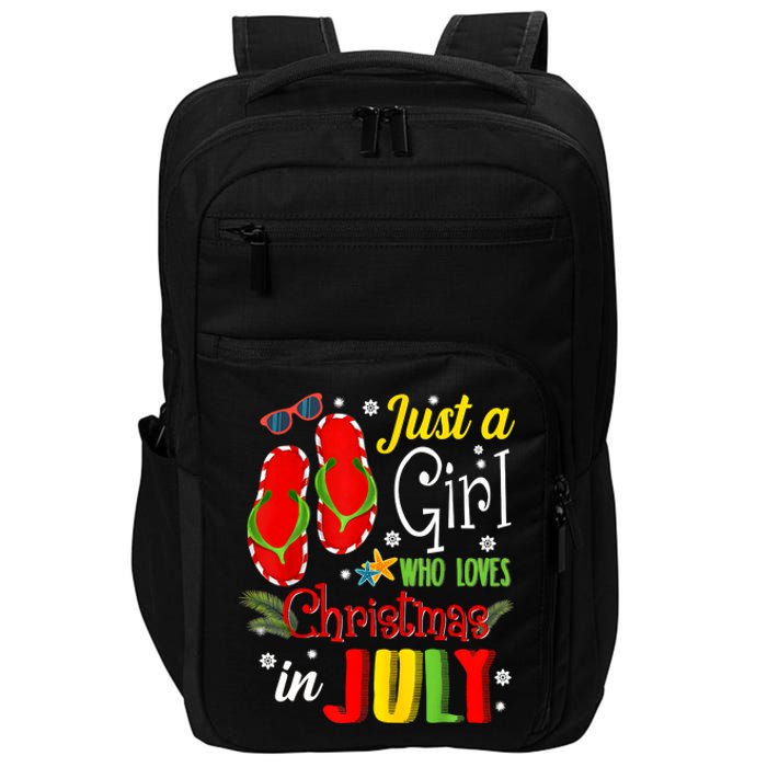 Just A Girl Who Loves Christmas In July Summer Vacation Gift Impact Tech Backpack