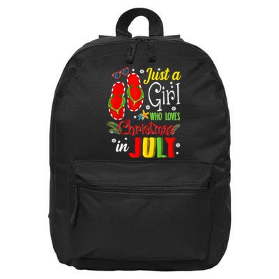 Just A Girl Who Loves Christmas In July Summer Vacation Gift 16 in Basic Backpack