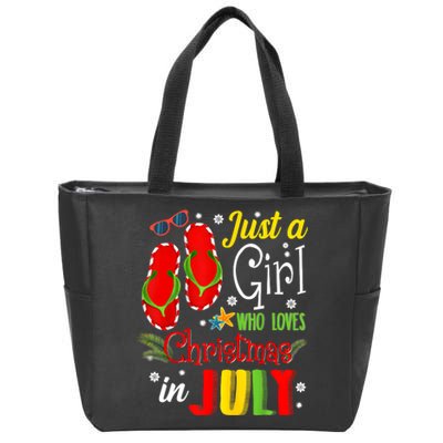 Just A Girl Who Loves Christmas In July Summer Vacation Gift Zip Tote Bag