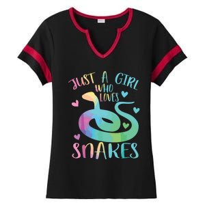 Just A Girl Who Loves Snakes Cute Snake Themed Lover Girl Ladies Halftime Notch Neck Tee