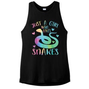 Just A Girl Who Loves Snakes Cute Snake Themed Lover Girl Ladies PosiCharge Tri-Blend Wicking Tank