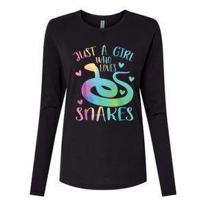 Just A Girl Who Loves Snakes Cute Snake Themed Lover Girl Womens Cotton Relaxed Long Sleeve T-Shirt