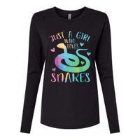 Just A Girl Who Loves Snakes Cute Snake Themed Lover Girl Womens Cotton Relaxed Long Sleeve T-Shirt