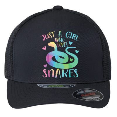 Just A Girl Who Loves Snakes Cute Snake Themed Lover Girl Flexfit Unipanel Trucker Cap