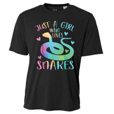 Just A Girl Who Loves Snakes Cute Snake Themed Lover Girl Cooling Performance Crew T-Shirt