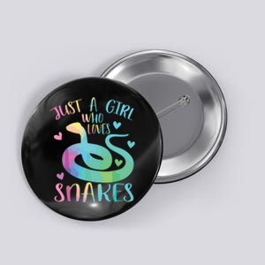 Just A Girl Who Loves Snakes Cute Snake Themed Lover Girl Button