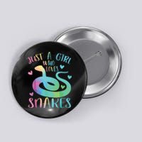 Just A Girl Who Loves Snakes Cute Snake Themed Lover Girl Button