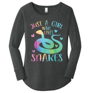 Just A Girl Who Loves Snakes Cute Snake Themed Lover Girl Women's Perfect Tri Tunic Long Sleeve Shirt