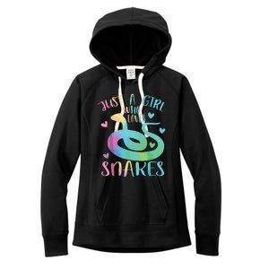 Just A Girl Who Loves Snakes Cute Snake Themed Lover Girl Women's Fleece Hoodie