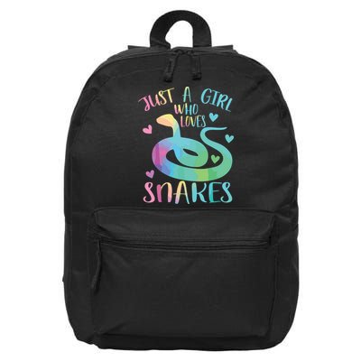 Just A Girl Who Loves Snakes Cute Snake Themed Lover Girl 16 in Basic Backpack
