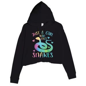 Just A Girl Who Loves Snakes Cute Snake Themed Lover Girl Crop Fleece Hoodie