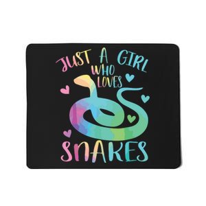 Just A Girl Who Loves Snakes Cute Snake Themed Lover Girl Mousepad