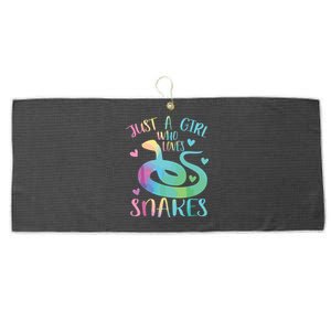 Just A Girl Who Loves Snakes Cute Snake Themed Lover Girl Large Microfiber Waffle Golf Towel