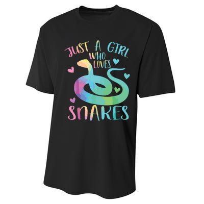 Just A Girl Who Loves Snakes Cute Snake Themed Lover Girl Performance Sprint T-Shirt