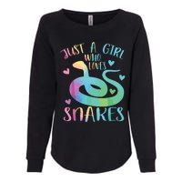 Just A Girl Who Loves Snakes Cute Snake Themed Lover Girl Womens California Wash Sweatshirt