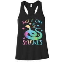 Just A Girl Who Loves Snakes Cute Snake Themed Lover Girl Women's Racerback Tank