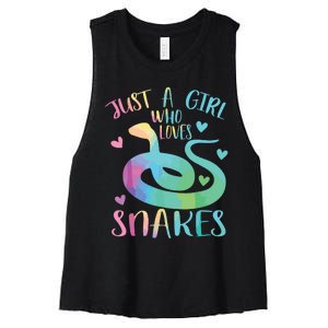 Just A Girl Who Loves Snakes Cute Snake Themed Lover Girl Women's Racerback Cropped Tank