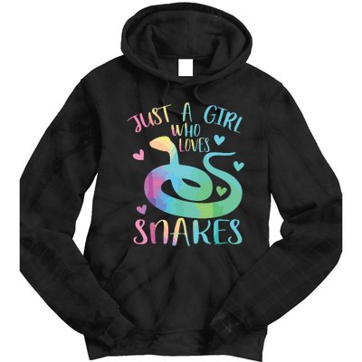 Just A Girl Who Loves Snakes Cute Snake Themed Lover Girl Tie Dye Hoodie