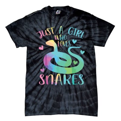 Just A Girl Who Loves Snakes Cute Snake Themed Lover Girl Tie-Dye T-Shirt