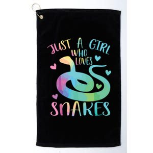 Just A Girl Who Loves Snakes Cute Snake Themed Lover Girl Platinum Collection Golf Towel