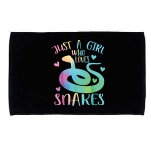 Just A Girl Who Loves Snakes Cute Snake Themed Lover Girl Microfiber Hand Towel