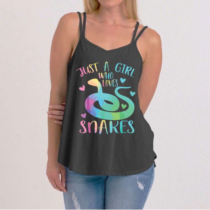 Just A Girl Who Loves Snakes Cute Snake Themed Lover Girl Women's Strappy Tank