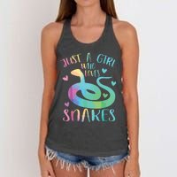 Just A Girl Who Loves Snakes Cute Snake Themed Lover Girl Women's Knotted Racerback Tank