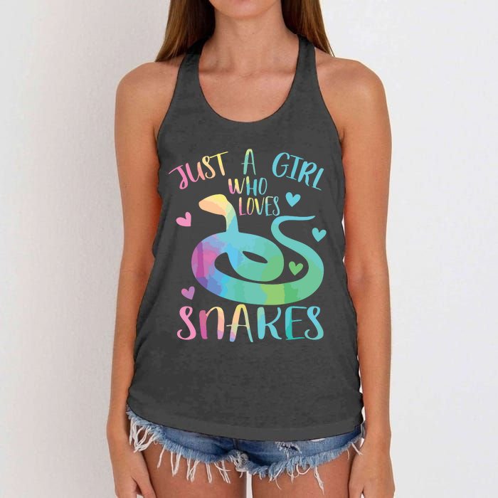 Just A Girl Who Loves Snakes Cute Snake Themed Lover Girl Women's Knotted Racerback Tank