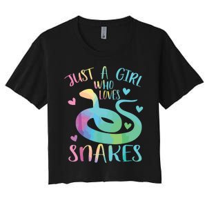 Just A Girl Who Loves Snakes Cute Snake Themed Lover Girl Women's Crop Top Tee