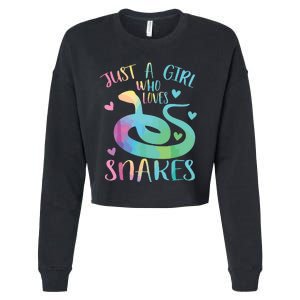 Just A Girl Who Loves Snakes Cute Snake Themed Lover Girl Cropped Pullover Crew