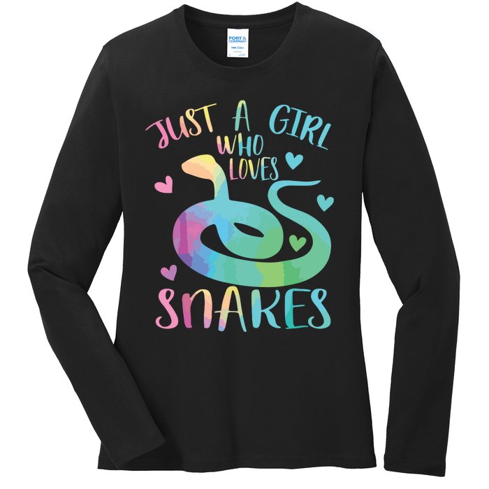 Just A Girl Who Loves Snakes Cute Snake Themed Lover Girl Ladies Long Sleeve Shirt