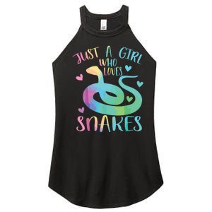 Just A Girl Who Loves Snakes Cute Snake Themed Lover Girl Women's Perfect Tri Rocker Tank